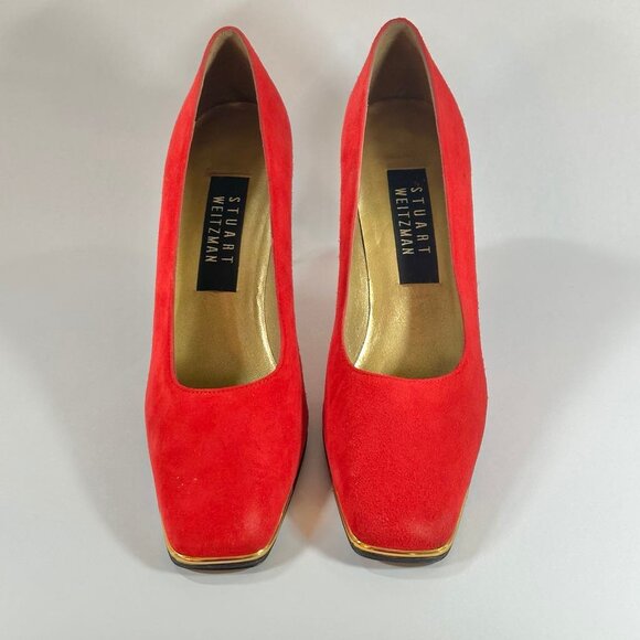 Stewart Weitzman - suede gold tip shoes - Picture 9 of 12